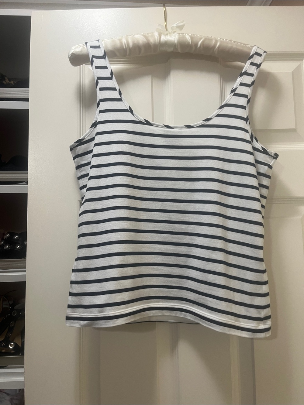 Cabi Charm Tank White Navy Striped - Picture 6 of 10